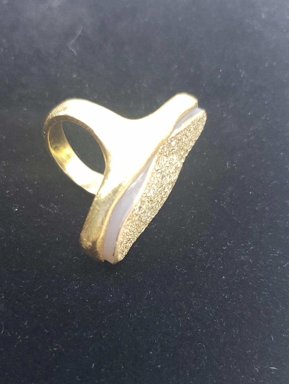Druzy Gold Tone Ring